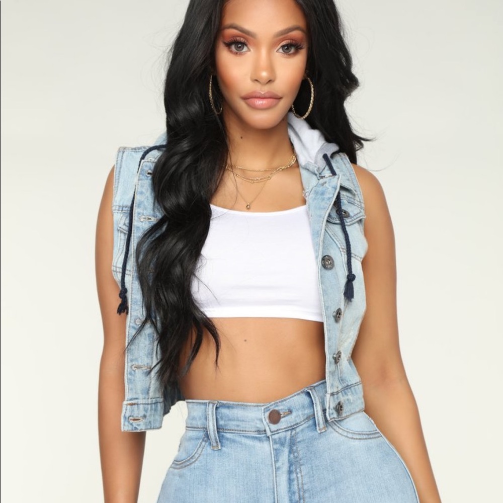 Bella Hooded Denim Jacket- Light Wash